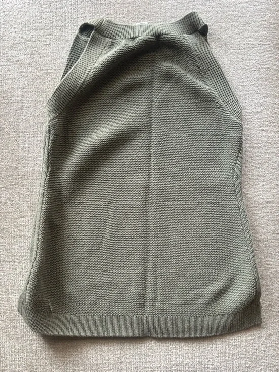 White House Black Market Olive Knit Tank XXS Textured Sleeveless Top - Picture 5 of 5